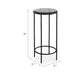 Hex Accent Table | 12" Round Recycled Glass Top | Black Iron Frame