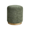 Jety Accent Ottoman | 17" Forest Green Chenille | Brass Iron Base