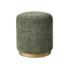 Jety Accent Ottoman | 17" Forest Green Chenille | Brass Iron Base