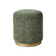 Jety Accent Ottoman | 17" Forest Green Chenille | Brass Iron Base