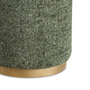 Jety Accent Ottoman | 17" Forest Green Chenille | Brass Iron Base