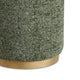 Jety Accent Ottoman | 17" Forest Green Chenille | Brass Iron Base