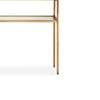 Ted Sofa Console Table w Open Shelf | 48" Glass Top | Gold Iron