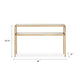 Ted Sofa Console Table w Open Shelf | 48" Glass Top | Gold Iron