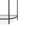 Nizy Sofa Console Table | 36" Glass Top | 1 Open Shelf | Black Iron