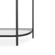 Nizy Sofa Console Table | 36" Glass Top | 1 Open Shelf | Black Iron