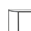 Nizy Sofa Console Table | 36" Glass Top | 1 Open Shelf | Black Iron