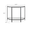 Nizy Sofa Console Table | 36" Glass Top | 1 Open Shelf | Black Iron