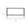Beny Sofa Console Table | 48" Glass Top | 1 Shelf | Modern Black Iron
