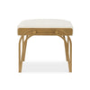 Nia Accent Bench | 24" Cream White Cushioned Seat | Antique Brass Iron
