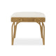 Nia Accent Bench | 24" Cream White Cushioned Seat | Antique Brass Iron