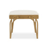 Nia Accent Bench | 24" Cream White Cushioned Seat | Antique Brass Iron