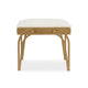 Nia Accent Bench | 24" Cream White Cushioned Seat | Antique Brass Iron