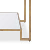 Kix Side End Table | 20" Square Glass Top | Open Shelf | Antique Gold