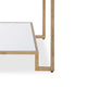Kix Side End Table | 20" Square Glass Top | Open Shelf | Antique Gold