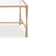 Ova Coffee Table | 47" Rectangular Glass Top | Antique Gold Iron