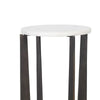 Dery Accent Table | 12" Round White Marble Top | Brass Bronze Legs