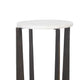 Dery Accent Table | 12" Round White Marble Top | Brass Bronze Legs