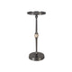 Acy Accent Table | 9" Metal Top | Round Travertine Insert | Dark Bronze