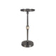 Acy Accent Table | 9" Metal Top | Round Travertine Insert | Dark Bronze