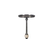 Acy Accent Table | 9" Metal Top | Round Travertine Insert | Dark Bronze