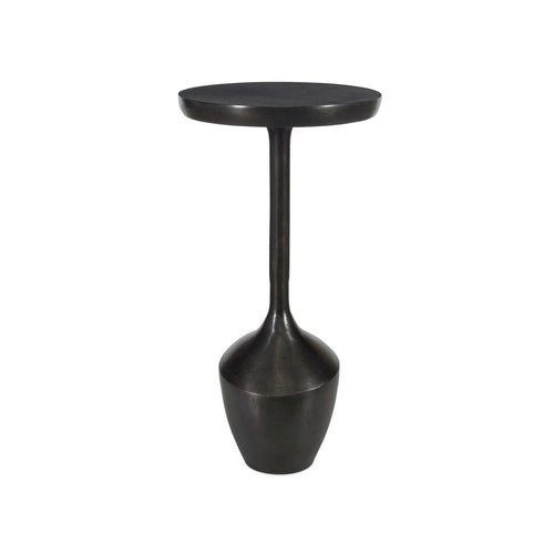 Mey Accent Table | 12" Round Flat Top | Dark Brown Aluminium Base