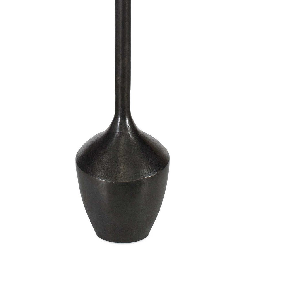 Mey Accent Table | 12" Round Flat Top | Dark Brown Aluminium Base