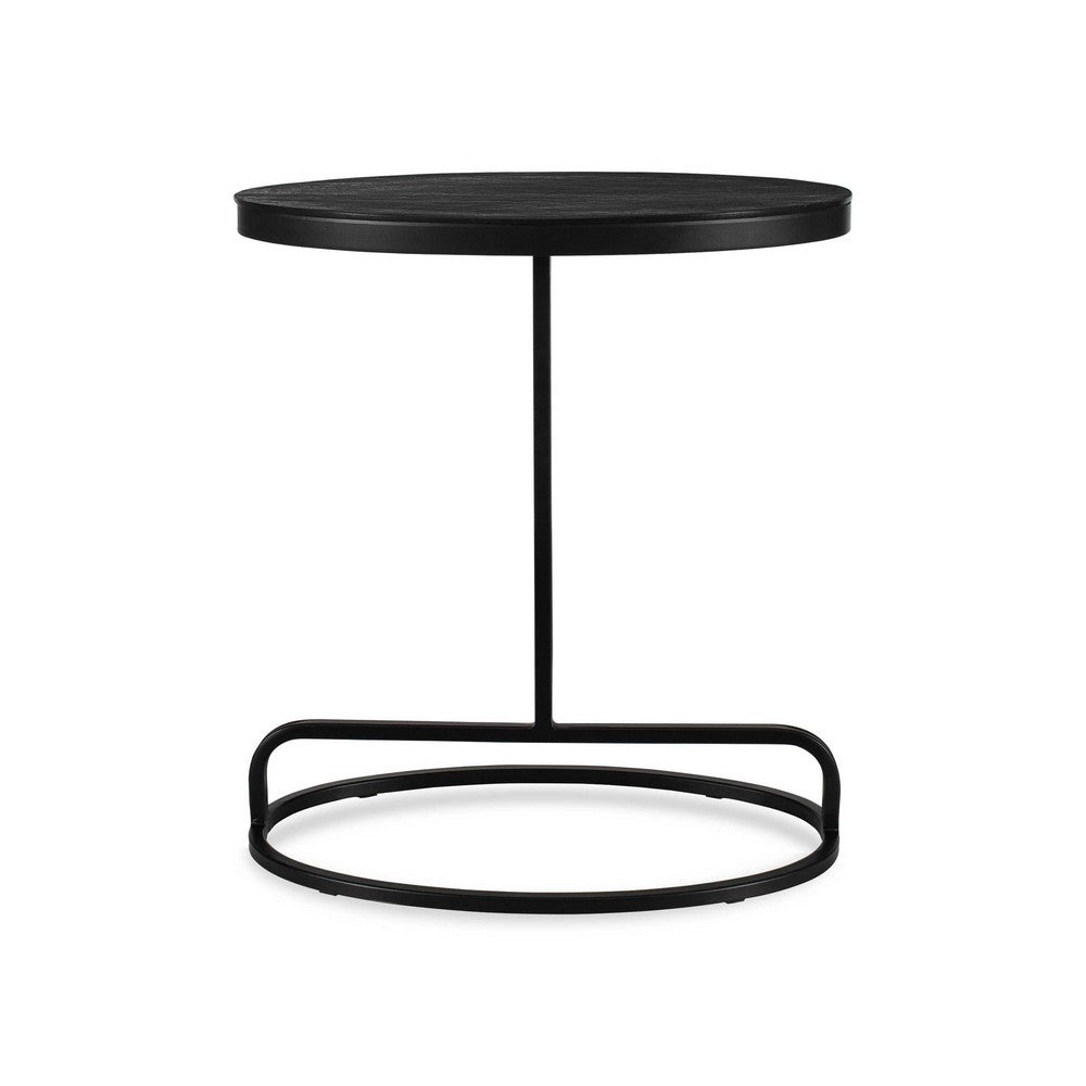 Weny Accent Table | 21" Oval Top | Black Aluminium & Iron Base