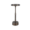 Teo Accent Table | 10" Round Top | Ribbed Bronze Iron Central Pole