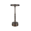 Teo Accent Table | 10" Round Top | Ribbed Bronze Iron Central Pole