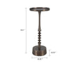 Teo Accent Table | 10" Round Top | Ribbed Bronze Iron Central Pole