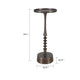 Teo Accent Table | 10" Round Top | Ribbed Bronze Iron Central Pole