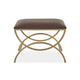 Enzy Accent Stool | 24" Cocoa Brown Faux Leather Top | Brass Base