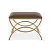 Enzy Accent Stool | 24" Cocoa Brown Faux Leather Top | Brass Base
