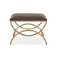 Enzy Accent Stool | 24" Cocoa Brown Faux Leather Top | Brass Base