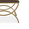 Enzy Accent Stool | 24" Cocoa Brown Faux Leather Top | Brass Base