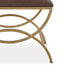 Enzy Accent Stool | 24" Cocoa Brown Faux Leather Top | Brass Base