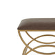 Enzy Accent Stool | 24" Cocoa Brown Faux Leather Top | Brass Base