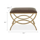 Enzy Accent Stool | 24" Cocoa Brown Faux Leather Top | Brass Base