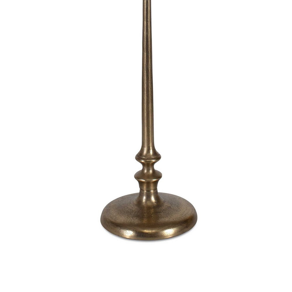 Viny Accent Table | 10" Round Top w Scalloped Edges | Antique Brass