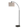 Arc Floor Lamp | Off White Linen Shade | Black Metal Frame | 68"