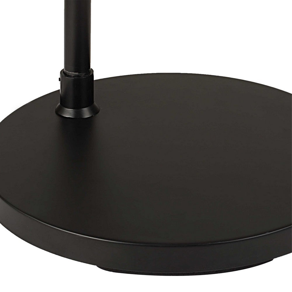 Arc Floor Lamp | Off White Linen Shade | Black Metal Frame | 68"