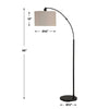 Arc Floor Lamp | Off White Linen Shade | Black Metal Frame | 68"