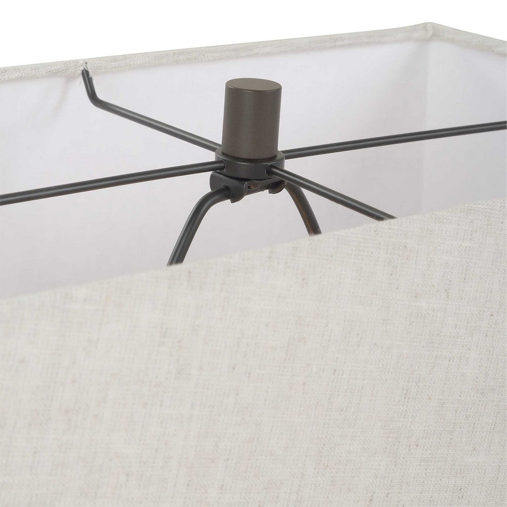 Horse Sculpture Table Lamp | Beige Linen Shade | 29" Black Iron