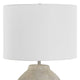 Table Lamp | Earthy Gray Ceramic w Off White Linen Shade | 24"