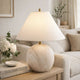 Table Lamp | Water Marble Ceramic & White Linen Shade | 17"