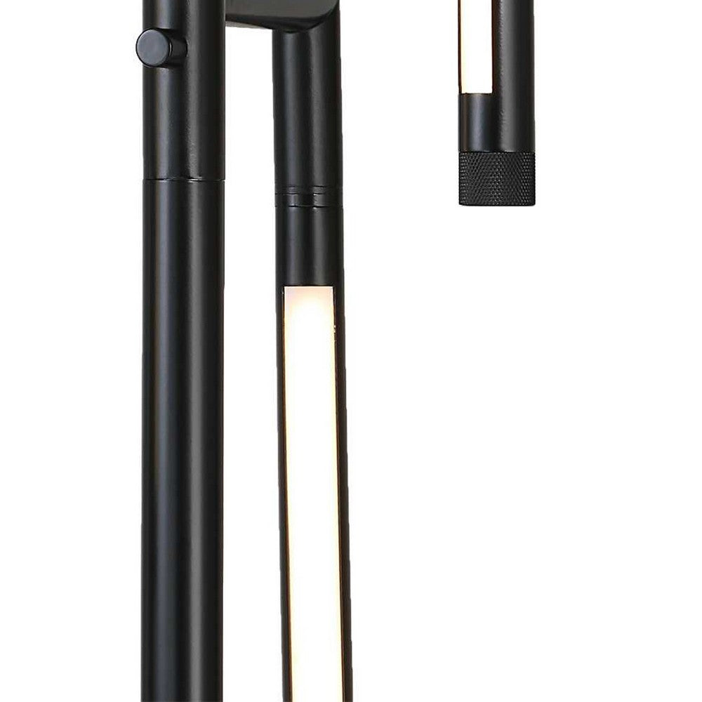 Modern Floor Lamp w Rotating LED Arms & Dimmer | 72" Black