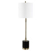 Buffet Lamp | Black Marble Base | Off White Linen Shade | 33"