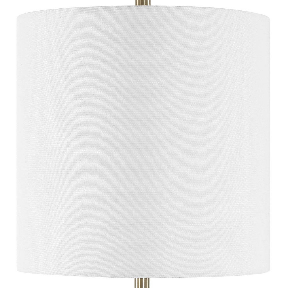 Buffet Lamp | Black Marble Base | Off White Linen Shade | 33"