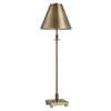 Table Lamp w Antique Brass Metal Body & Tapered Shade | 32"